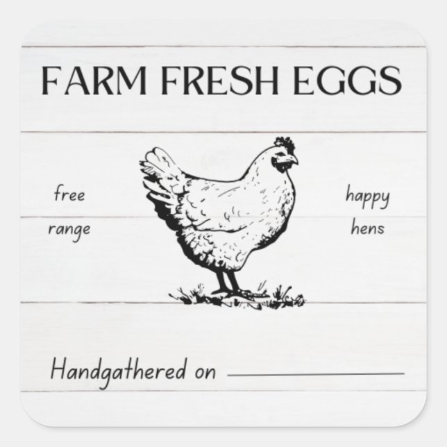 Autocollant Rustic Farm Fresh Eggs (Devant)