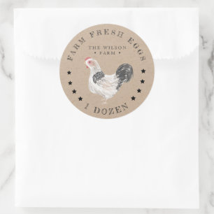 Autocollant rustique en carton d'oeuf de poulet