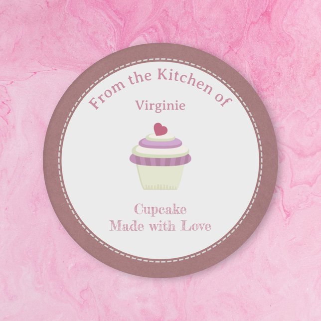 Autocollant Rustique Étiquette Cupcake (Rustic Cupcake Label Sticker)