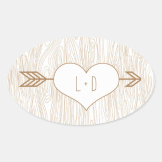 Autocollant Rustique Mariage Woodgrain