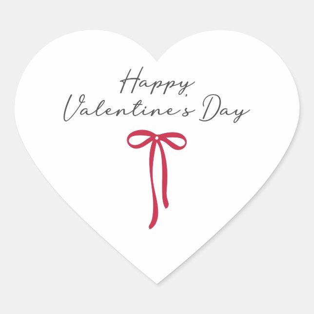 Autocollant Saint Valentin avec arc rouge (Devant)