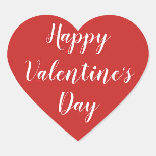 Autocollant Saint-Valentin cœur rouge joyeux
