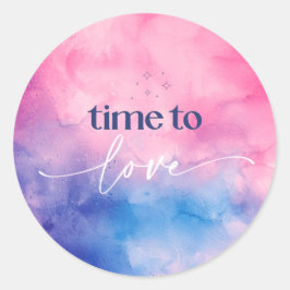 Autocollant Saint-Valentin - Design Aquarelle