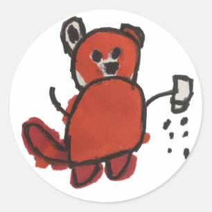 Autocollant salé de panda rouge