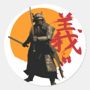 Autocollant samouraï de guerrier