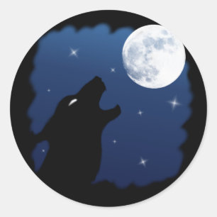Autocollant sauvage de loup