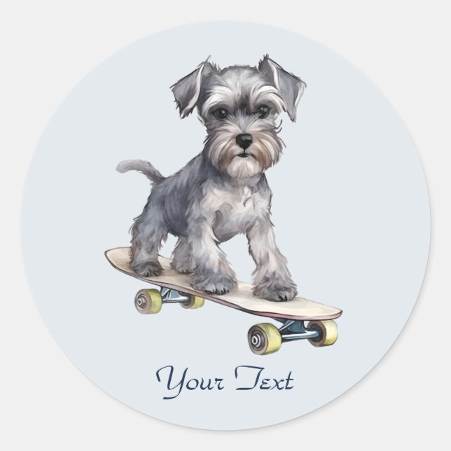 Autocollant Schnauzer miniature à l'aquarelle (Devant)
