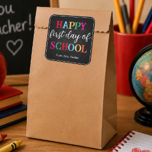 Autocollant scolaire ardoise colorée (carré)