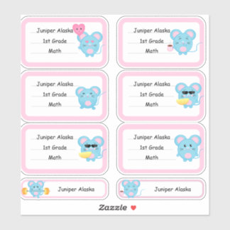 Autocollant scolaire étiquette(Cute Rat)