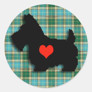 Autocollant Scottie Love Heart