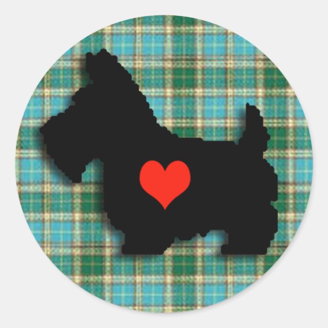 Autocollant Scottie Love Heart (Devant)