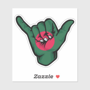 Autocollant Shaka Hand Drapeau Bangladesh Good Vib