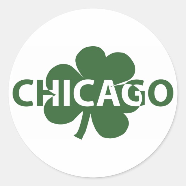 Autocollant Shamrock irlandais de Chicago (Devant)