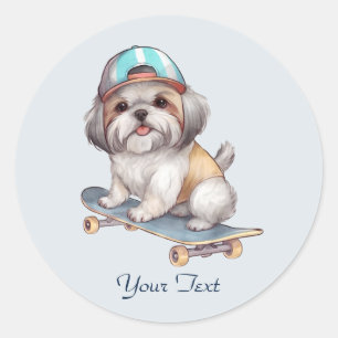 Autocollant Shih Tzu aquarelle