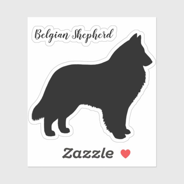 Autocollant Silhouette chien berger belge (Feuille)