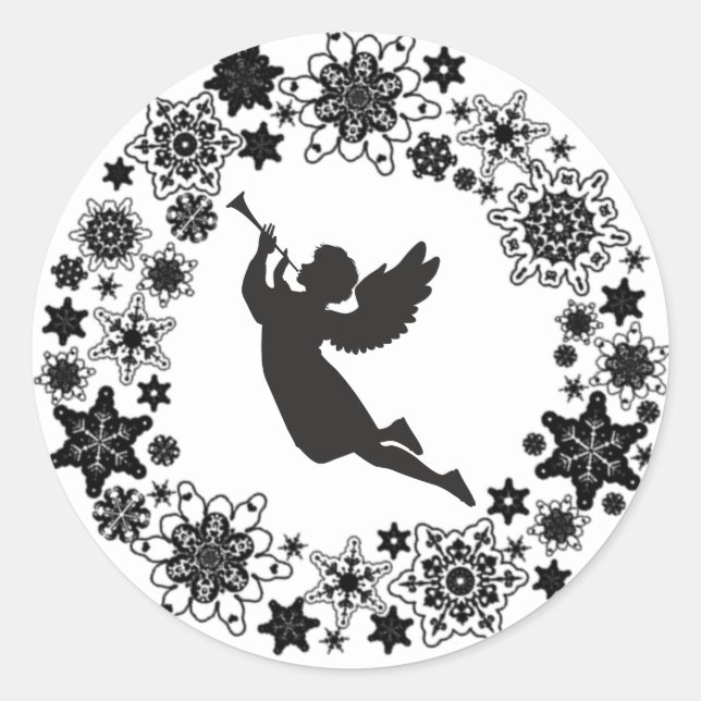 Autocollant silhouette d'ange de Noël (Devant)