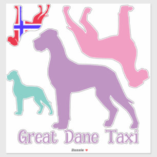 Autocollant silhouette de Dogue allemand transpare