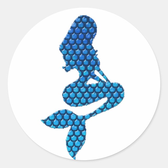 Autocollant silhouette de sirène - customisez-le ! (Devant)