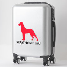 Autocollant silhouette Grand Danois debout en roug