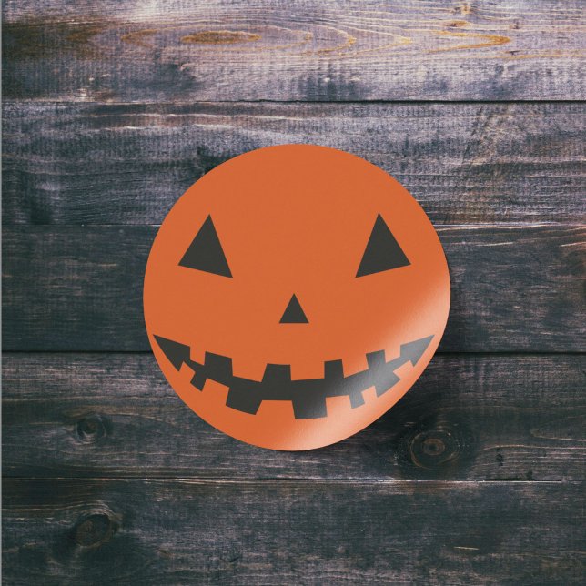 Autocollant Silhouette Jack-o'-lantern Orange Hall (Orange Halloween Jack O Lantern Silhouette Sticker)