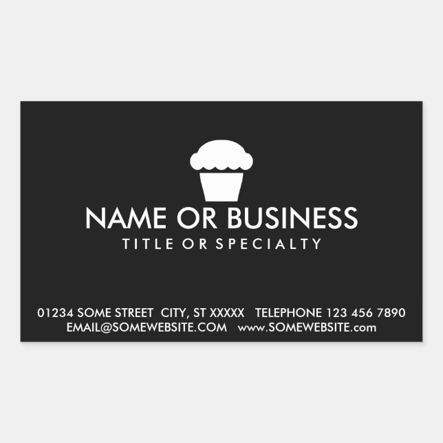 autocollant simple carte de visite de cupcake (Devant)