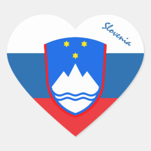 Autocollant Slovénie, Cœur, Drapeau Slovène Patrio