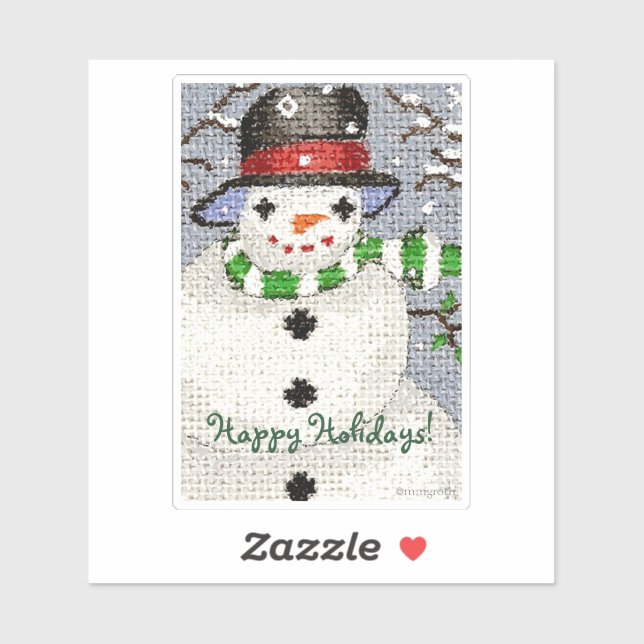 Autocollant Snowman personnalisable (Feuille)