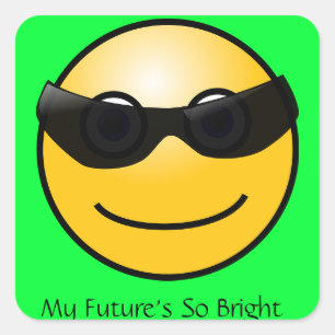 Autocollant soleil drôle en lunettes de soleil ave