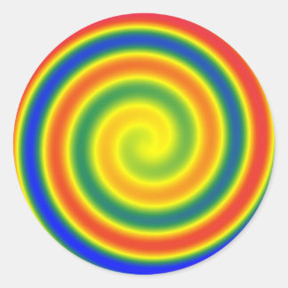 Autocollant spirale arc-en-ciel      (x20)
