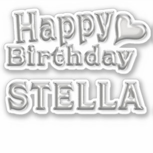Autocollant Stella Joyeux Anniversaire argent
