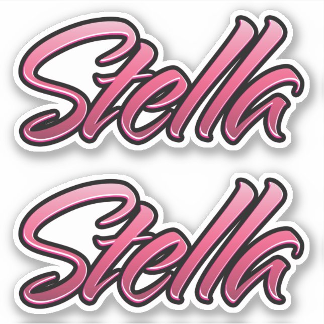 Autocollant stella rose pâle Autocollant Set d'aut (Devant)