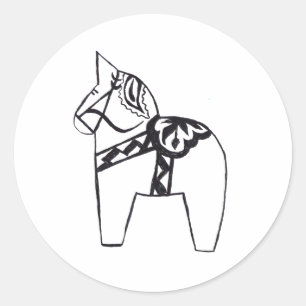 Autocollant suédois Dala Horse
