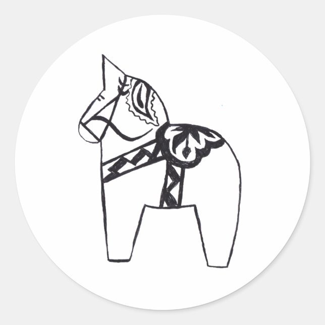 Autocollant suédois Dala Horse (Devant)