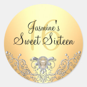 Autocollant Sweet Sixteen Jewel Sparkle Jaune
