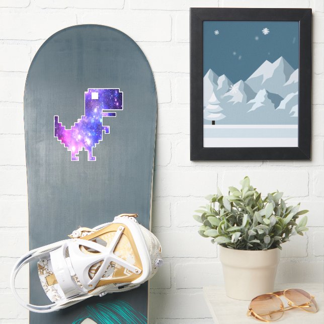 Autocollant T-Rex Galaxy Chrome (Snowboard)