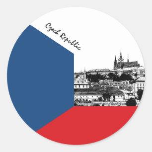 Autocollant tchèque, patriotique, Prague, Drapeau