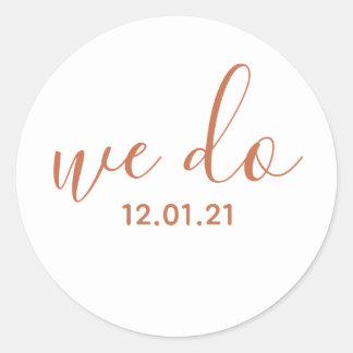 Autocollant Terracota d'enveloppe de mariage We Do