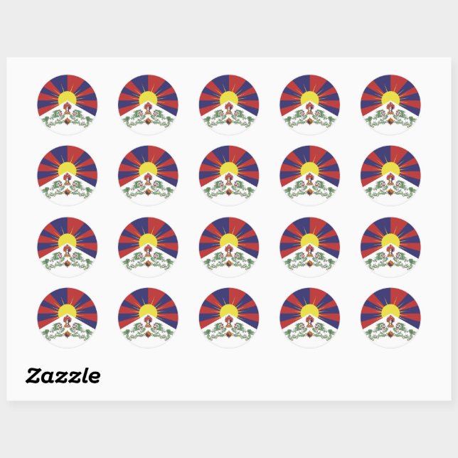 Autocollant Tibet, Drapeau Tibétain patriotique /  (Feuille)