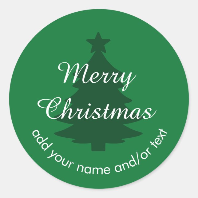 Autocollant traditionnel de Noël personnalisé vert (Devant)
