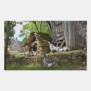 Autocollant traditionnel de rectangle de ferme