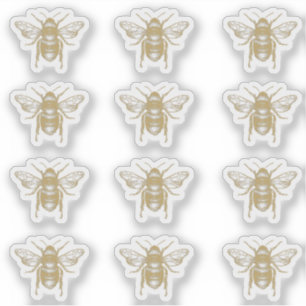 Autocollant transparent d'abeille noire