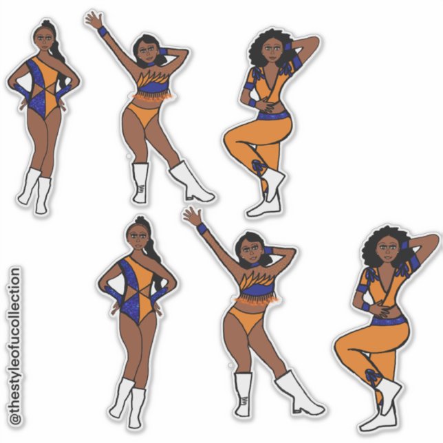Autocollant Tri Style Orange & Blue Danseur #1 (Devant)