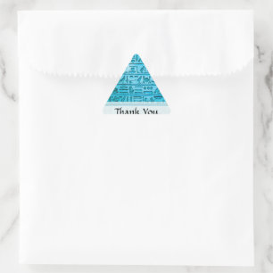 Autocollant triangle bleu pour hiéroglyphes égypti