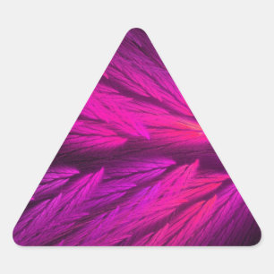 Autocollant triangle fractal abstrait rose