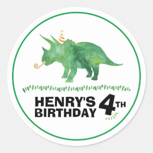 Autocollant Triceratops Anniversaire Dinosaure