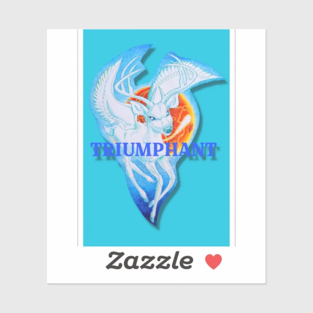 Autocollant triomphant victorieux (Feuille)