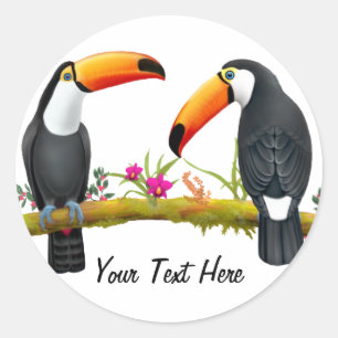 Autocollant tropical de coutume de toucans