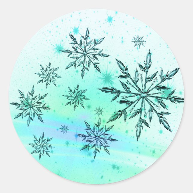 Autocollant turquoise vert Snowflake bleu (Devant)