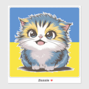 Autocollant Ukraine Cute Kitten