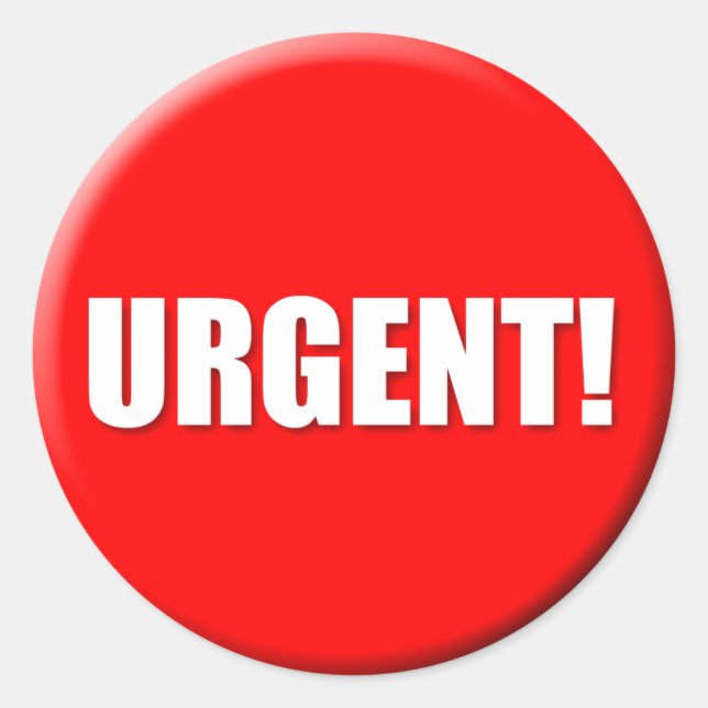 Autocollant urgent (grand) (Devant)